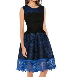 Maje Russe Honeycomb Guipure Lace Hem Knit Midi Dress Size: 1